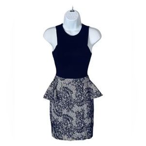 EUC Bebe A-Line black floral cocktail dress with lining Size: XS -…